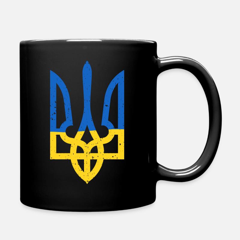 ukraine flag trident - Tasse einfarbig - Schwarz