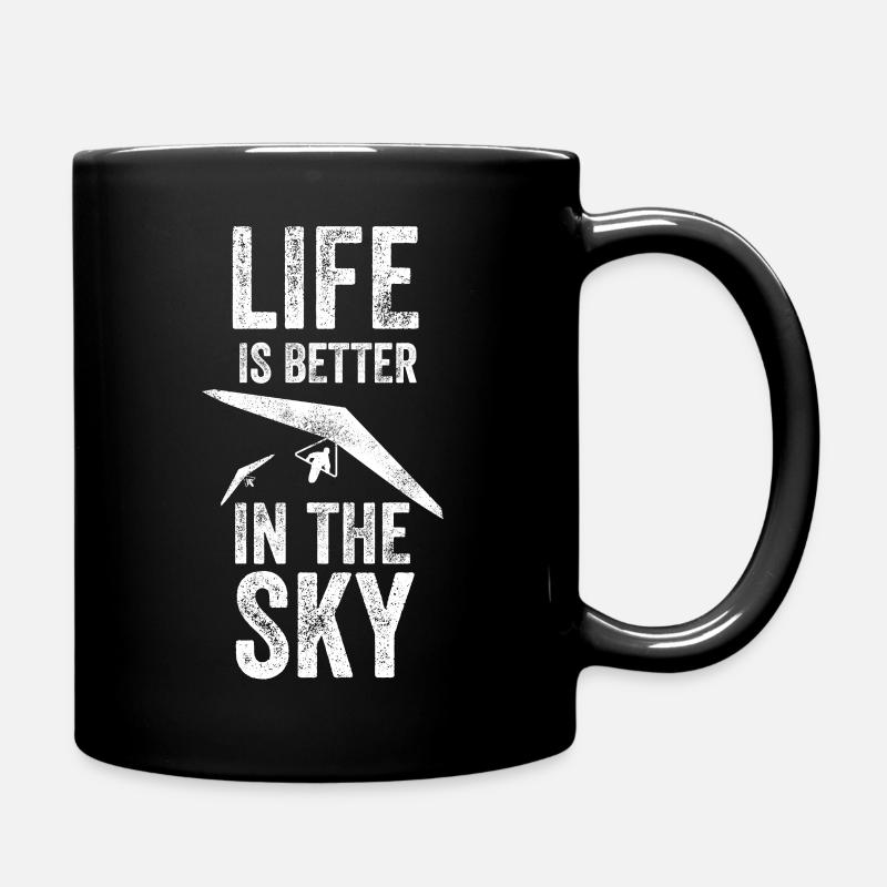 Life is better in the sky Hangglider - Full Colour Mug - black