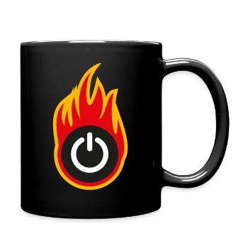 power button - Tasse einfarbig - Schwarz - Rechts