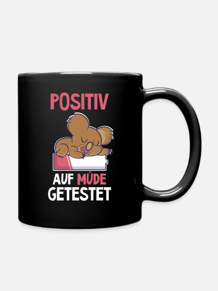 Koala Positiv auf Müde getestet Akku / Batterie - Tasse einfarbig - Schwarz