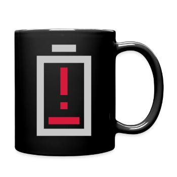 Point d’exclamation batterie pas d’alimentation - Mug uni - noir - Droite