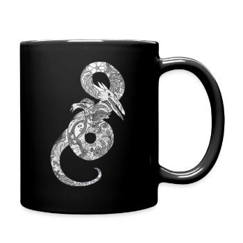 black and white dragon - Full Colour Mug - black - Right