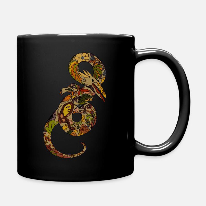 Old school dragon - Full Colour Mug - black