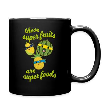 Fruits Super food funny T-shirt - Full Colour Mug - black - Right