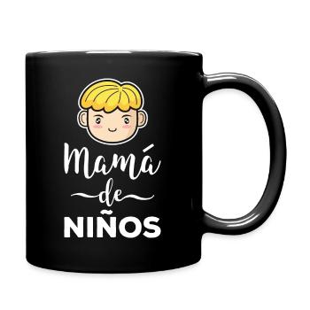Mama von Jungen Geschenk Mutter Muttertag - Tasse einfarbig - Schwarz - Rechts