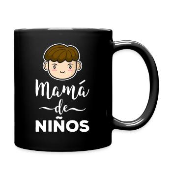 Mama von Jungen Geschenk Mutter Muttertag - Tasse einfarbig - Schwarz - Rechts