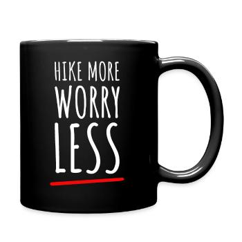 Hike More Worry Less. Hike Hiking Design - Full Colour Mug - black - Right