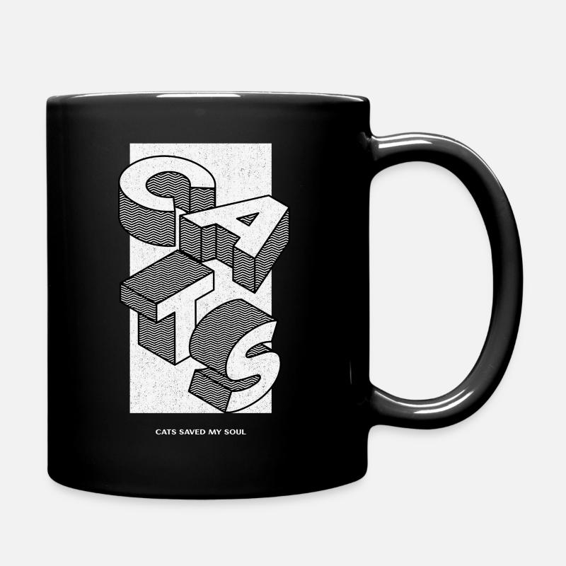 cats saved my soul - Tasse einfarbig - Schwarz