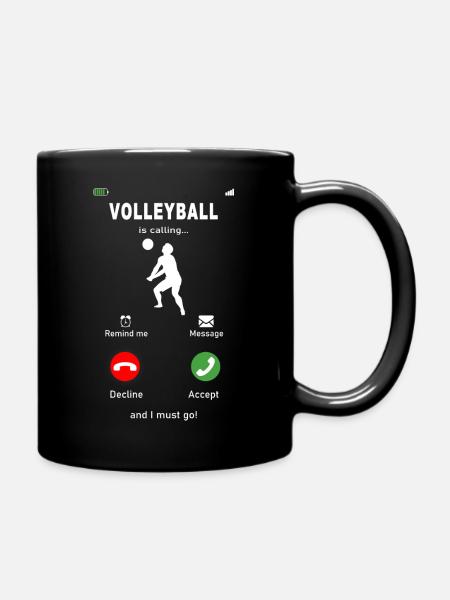 Volleyball is calling male - Tasse einfarbig - Schwarz