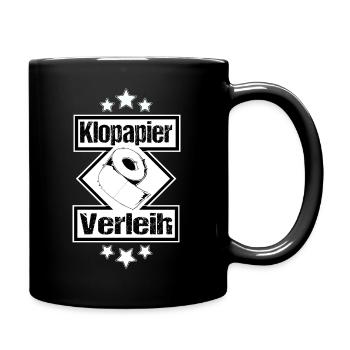 Klopapierverleih - Toilettenpapierverleih - Tasse einfarbig - Schwarz - Rechts