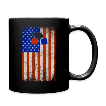 American Flag Cornhole Bean Bag Toss Lawn Game - Mug uni - noir - Droite