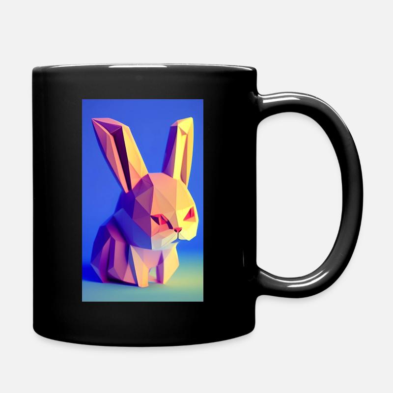Lapin polygonal - Evil Look - Mug uni - noir