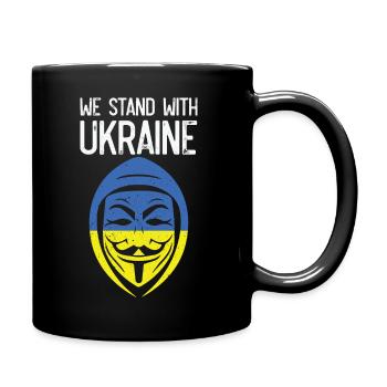 We Stand With Ukraine Anonymous - Full Colour Mug - black - Right
