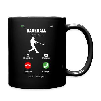 Baseball is calling - Tasse einfarbig - Schwarz - Rechts