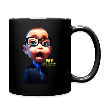 my boss with glasses He is a kind person - Full Colour Mug - black - Right