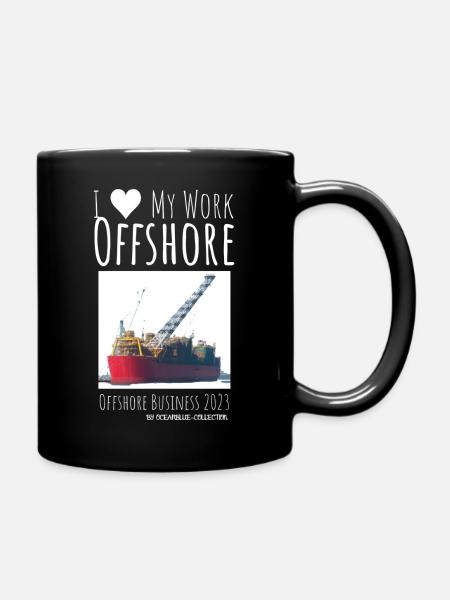 I Love My Offshore Work - OCEANBLUE COLLECTION - Tasse einfarbig - Schwarz