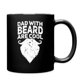 Dad with beard are cool, funny quote design, text - Full Colour Mug - black - Right