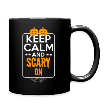 Halloween. Restez calme et effrayant. - Mug uni - noir - Droite