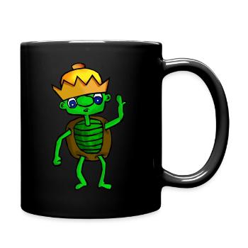 Tortue royale - Mug uni - noir - Droite
