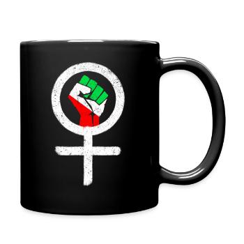 Feminist symbol + Iranian flag - Full Colour Mug - black - Right