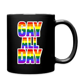 Gay All Day - Full Colour Mug - black - Right