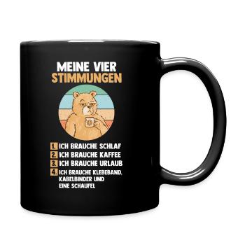 Bär Meine Vier Stimmungen - Tasse einfarbig - Schwarz - Rechts