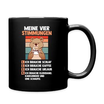 Bär Meine Vier Stimmungen - Tasse einfarbig - Schwarz - Rechts