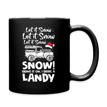 Let it Snow Bring it on I Drive a Landy - Full Colour Mug - black - Right