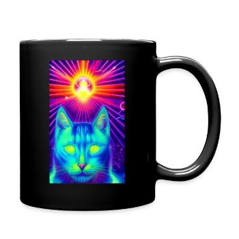 Astral Cat aus der Sammlung 'RemarkableCats' - Tasse einfarbig - Schwarz - Rechts