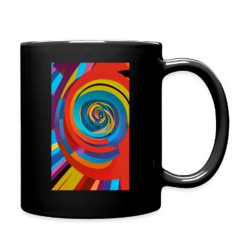 Farbstrudel - Tasse einfarbig - Schwarz - Rechts