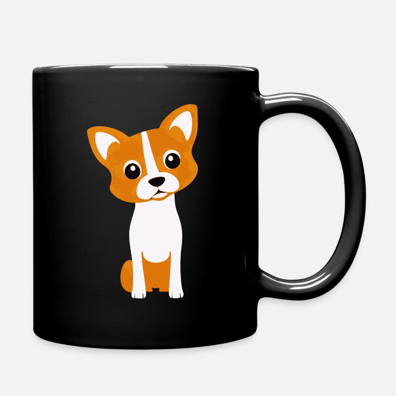 mignon Chibi Dog bébé chiot - Mug uni - noir