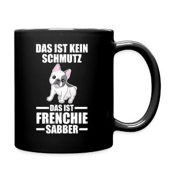 Hund Frenchie - Tasse einfarbig - Schwarz - Rechts