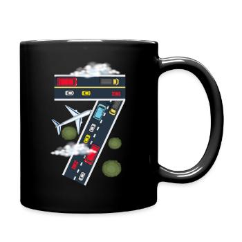 Seven Years Old Plane Car Lover Boys 7. Birthday - Tasse einfarbig - Schwarz - Rechts
