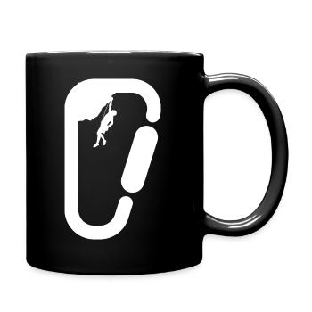 Klettern im Karabiner für Klettersportler - Tasse einfarbig - Schwarz - Rechts