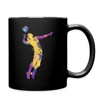 Volleyball Sportlerin Volleyballerin - Tasse einfarbig - Schwarz - Rechts