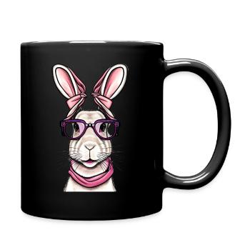 Funny rabbit lapin drôle lunettes bunny easter day - Mug uni - noir - Droite