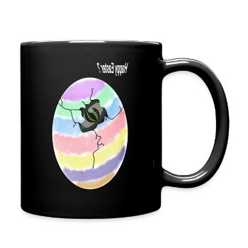 Überraschung zu Ostern (alternativ) - Tasse einfarbig - Schwarz - Rechts