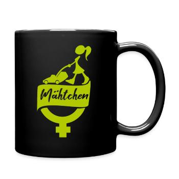 Mähtchen Garten Rasenmähen - Tasse einfarbig - Schwarz - Rechts