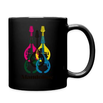 Mandoline Logo in fünf Farben - Tasse einfarbig - Schwarz - Rechts