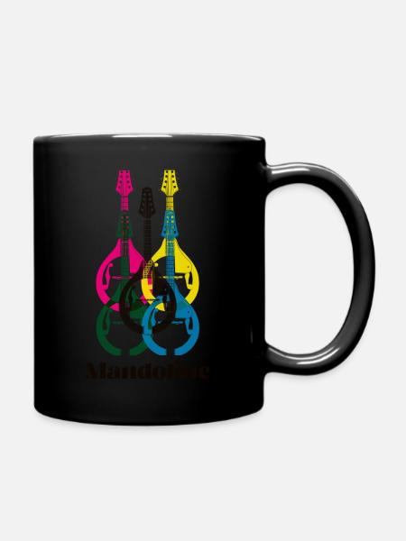 Mandoline Logo in fünf Farben - Tasse einfarbig - Schwarz