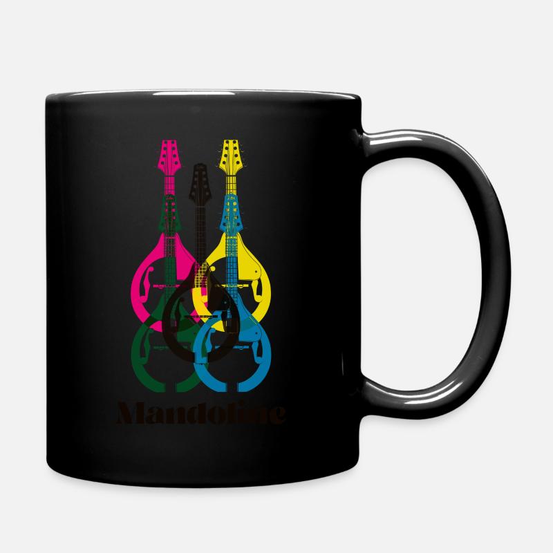 Mandoline Logo in fünf Farben - Tasse einfarbig - Schwarz