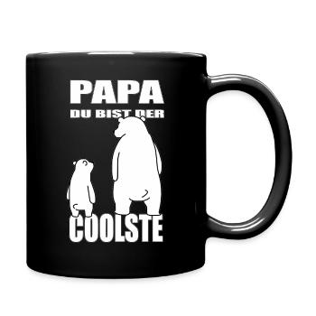 Papa Vater Vatertag Bär Familie Cool Sohn Tochter - Tasse einfarbig - Schwarz - Rechts