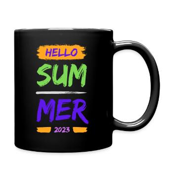 Hello Summer - Tasse einfarbig - Schwarz - Rechts