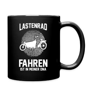 Fahrrad Lastenfahrrad Lastenrad - Tasse einfarbig - Schwarz - Rechts