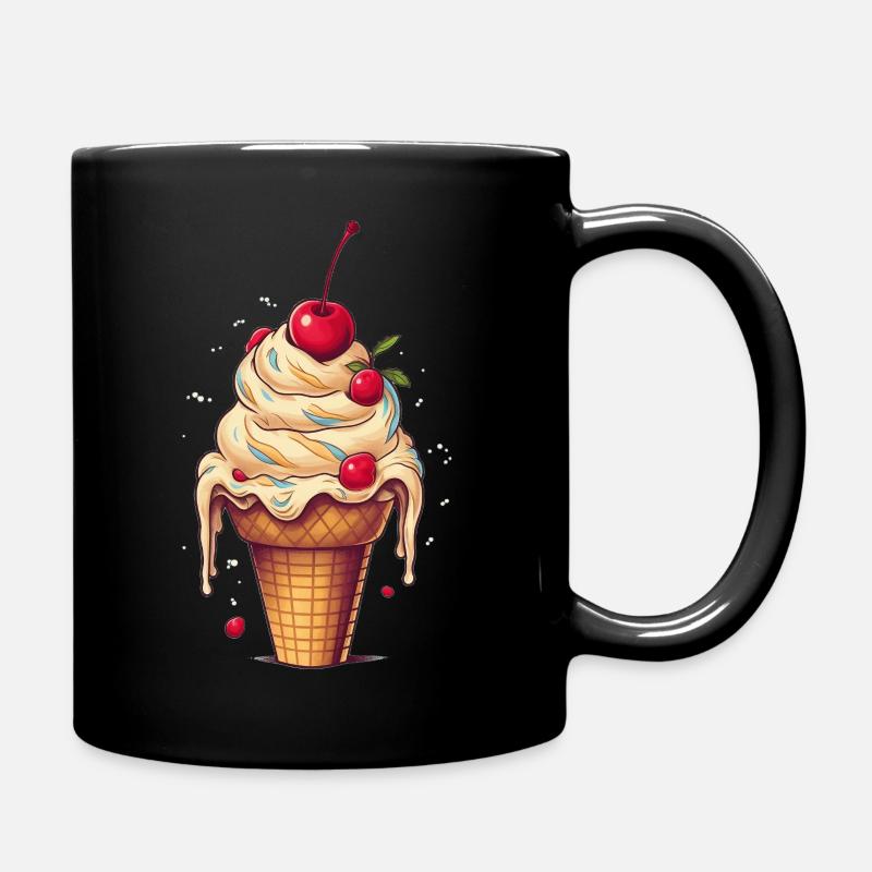 Waffle Ice Cream - Full Colour Mug - black