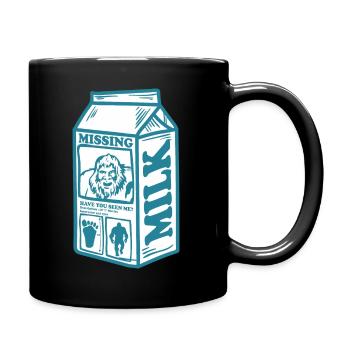 Funny Vintage Missing Bigfoot Carton Milk - Full Colour Mug - black - Right