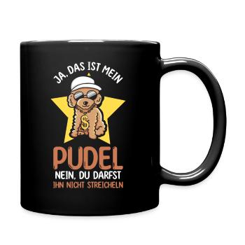 Hund Pudel - Tasse einfarbig - Schwarz - Rechts