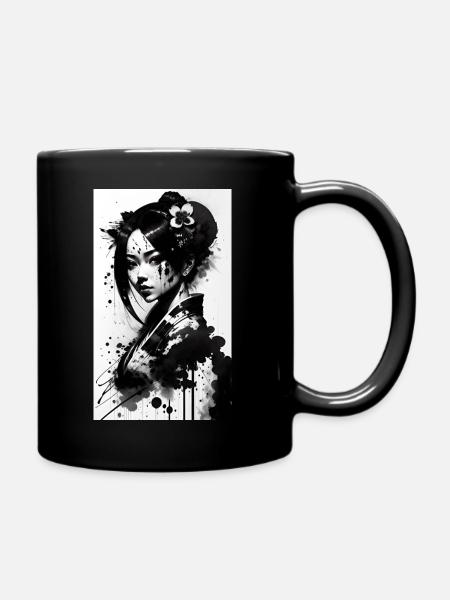 Geisha Japan - Tasse einfarbig - Schwarz