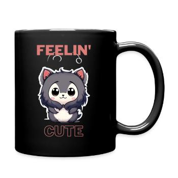 Feeling Cute Hamster - Tasse einfarbig - Schwarz - Rechts