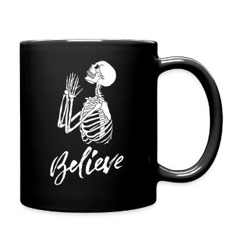 Croire - Squelette de prière - Mug uni - noir - Droite